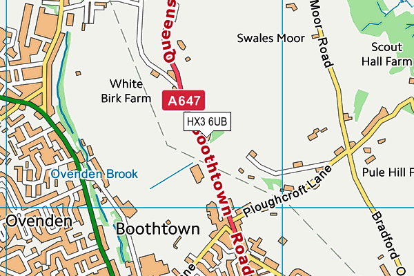 HX3 6UB map - OS VectorMap District (Ordnance Survey)