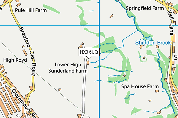 HX3 6UQ map - OS VectorMap District (Ordnance Survey) HX3 6UQ map - OS VectorMap District (Ordnance Survey)