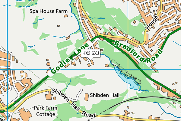 HX3 6XJ map - OS VectorMap District (Ordnance Survey)