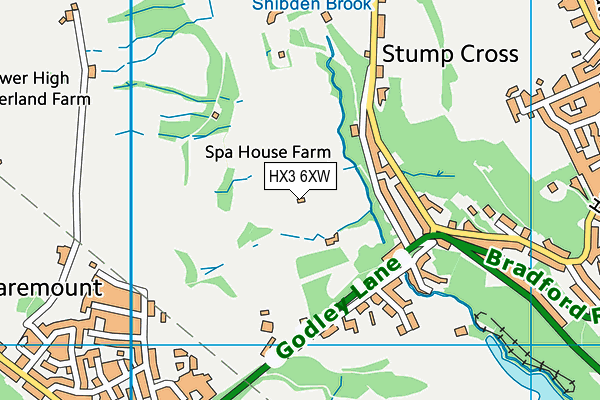 HX3 6XW map - OS VectorMap District (Ordnance Survey) HX3 6XW map - OS VectorMap District (Ordnance Survey)