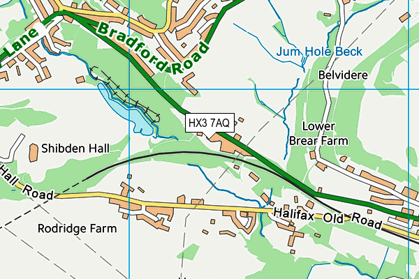 HX3 7AQ map - OS VectorMap District (Ordnance Survey) HX3 7AQ map - OS VectorMap District (Ordnance Survey)