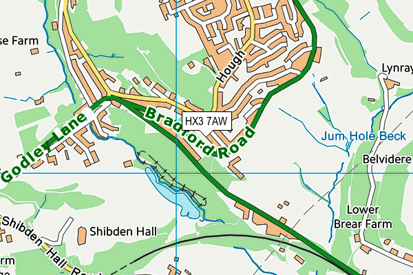 HX3 7AW map - OS VectorMap District (Ordnance Survey) HX3 7AW map - OS VectorMap District (Ordnance Survey)