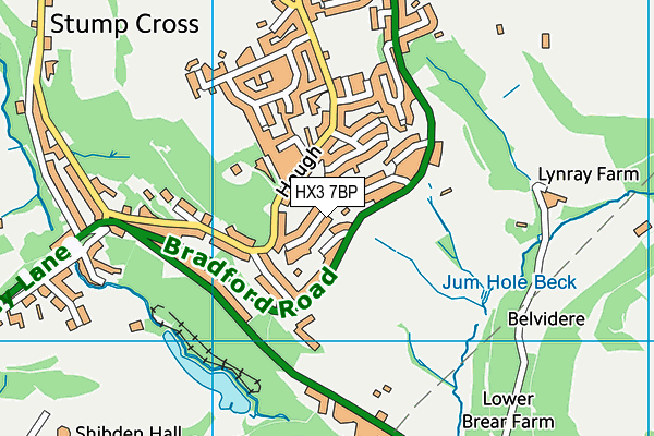 HX3 7BP map - OS VectorMap District (Ordnance Survey)