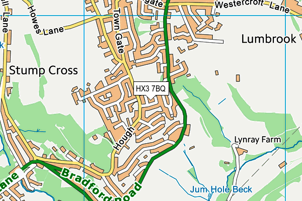 HX3 7BQ map - OS VectorMap District (Ordnance Survey)