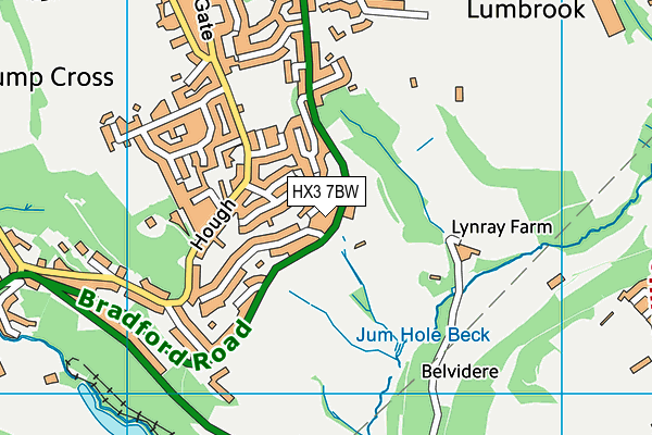 HX3 7BW map - OS VectorMap District (Ordnance Survey) HX3 7BW map - OS VectorMap District (Ordnance Survey)