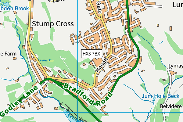 HX3 7BX map - OS VectorMap District (Ordnance Survey) HX3 7BX map - OS VectorMap District (Ordnance Survey)