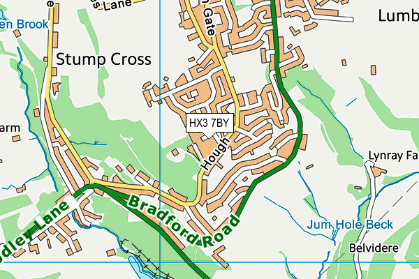 HX3 7BY map - OS VectorMap District (Ordnance Survey) HX3 7BY map - OS VectorMap District (Ordnance Survey)