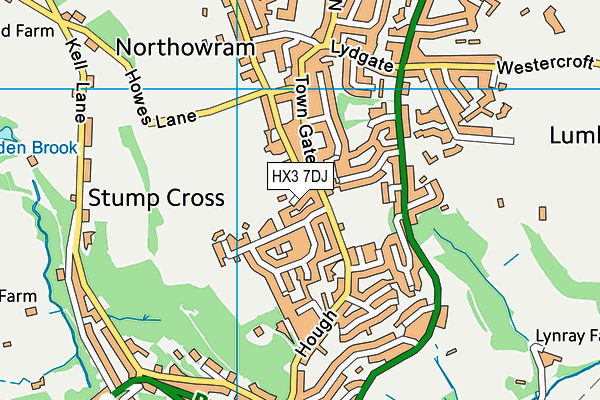 HX3 7DJ map - OS VectorMap District (Ordnance Survey) HX3 7DJ map - OS VectorMap District (Ordnance Survey)