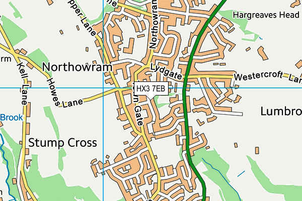 HX3 7EB map - OS VectorMap District (Ordnance Survey) HX3 7EB map - OS VectorMap District (Ordnance Survey)