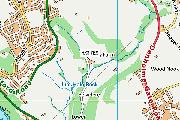 HX3 7ES map - OS VectorMap District (Ordnance Survey) HX3 7ES map - OS VectorMap District (Ordnance Survey)