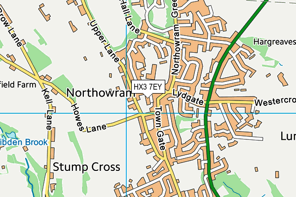HX3 7EY map - OS VectorMap District (Ordnance Survey) HX3 7EY map - OS VectorMap District (Ordnance Survey)