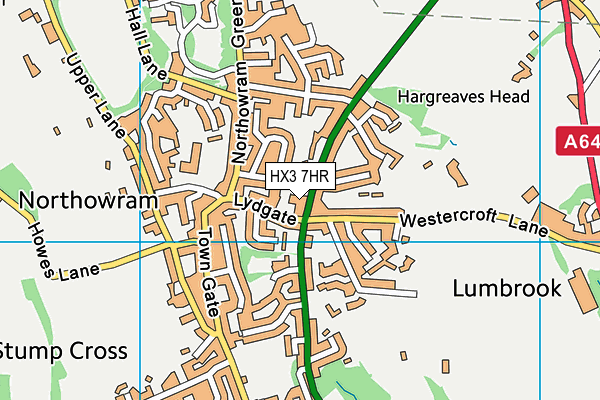 HX3 7HR map - OS VectorMap District (Ordnance Survey)