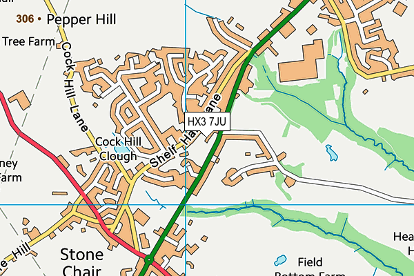 HX3 7JU map - OS VectorMap District (Ordnance Survey)