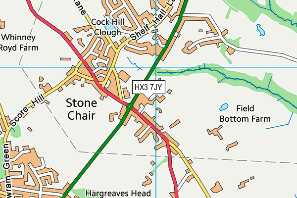 HX3 7JY map - OS VectorMap District (Ordnance Survey)