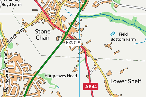HX3 7LE map - OS VectorMap District (Ordnance Survey) HX3 7LE map - OS VectorMap District (Ordnance Survey)