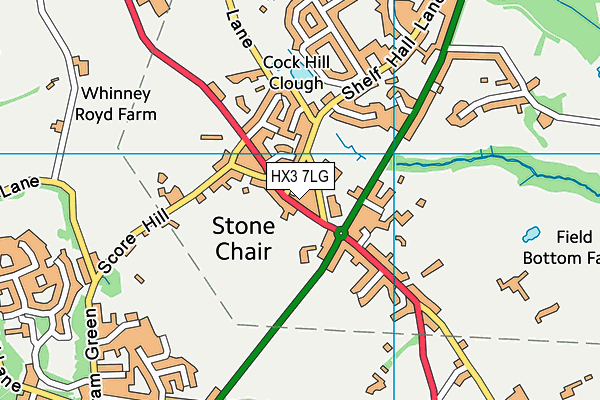 HX3 7LG map - OS VectorMap District (Ordnance Survey)