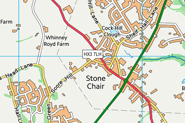 HX3 7LH map - OS VectorMap District (Ordnance Survey)