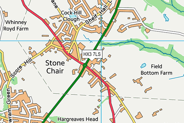 HX3 7LS map - OS VectorMap District (Ordnance Survey) HX3 7LS map - OS VectorMap District (Ordnance Survey)