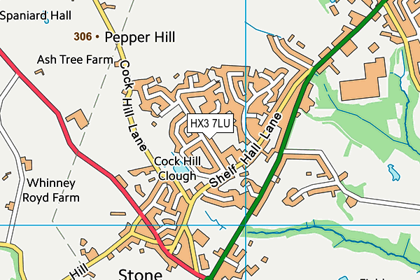 HX3 7LU map - OS VectorMap District (Ordnance Survey) HX3 7LU map - OS VectorMap District (Ordnance Survey)
