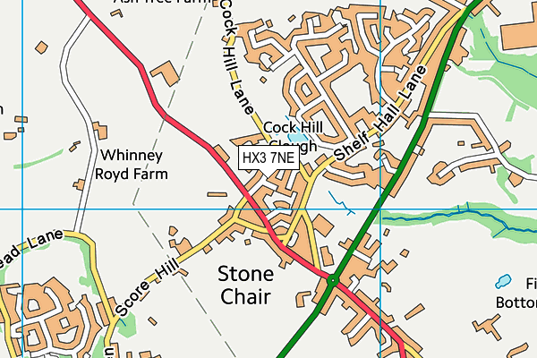 HX3 7NE map - OS VectorMap District (Ordnance Survey)