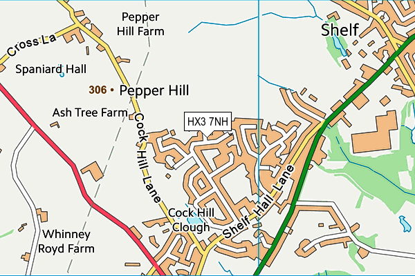 HX3 7NH map - OS VectorMap District (Ordnance Survey) HX3 7NH map - OS VectorMap District (Ordnance Survey)