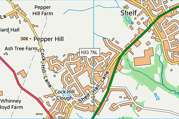 HX3 7NL map - OS VectorMap District (Ordnance Survey)