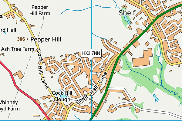 HX3 7NN map - OS VectorMap District (Ordnance Survey)
