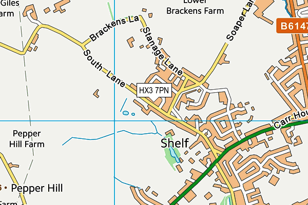 HX3 7PN map - OS VectorMap District (Ordnance Survey)