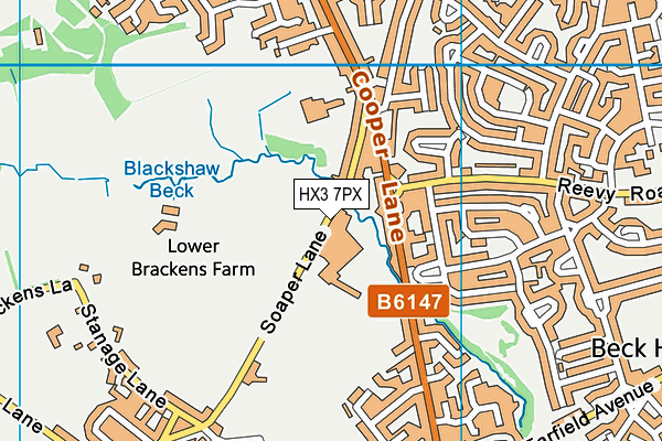 HX3 7PX map - OS VectorMap District (Ordnance Survey) HX3 7PX map - OS VectorMap District (Ordnance Survey)