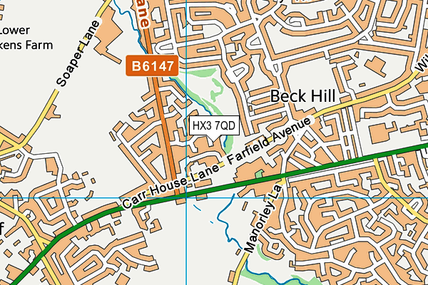 HX3 7QD map - OS VectorMap District (Ordnance Survey) HX3 7QD map - OS VectorMap District (Ordnance Survey)