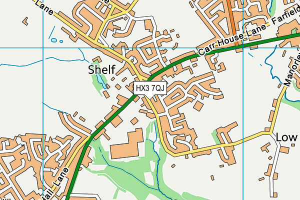 HX3 7QJ map - OS VectorMap District (Ordnance Survey) HX3 7QJ map - OS VectorMap District (Ordnance Survey)