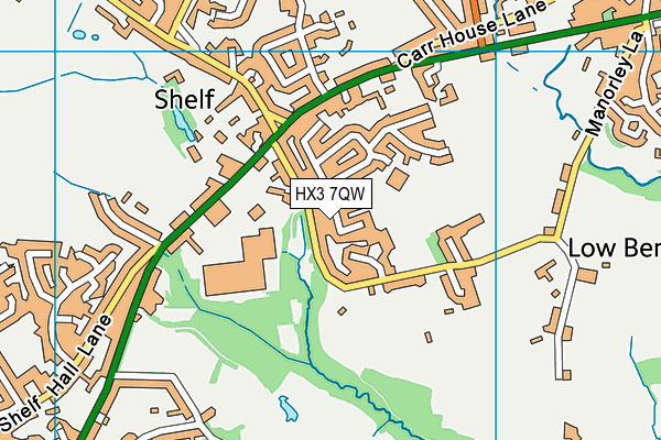 HX3 7QW map - OS VectorMap District (Ordnance Survey) HX3 7QW map - OS VectorMap District (Ordnance Survey)