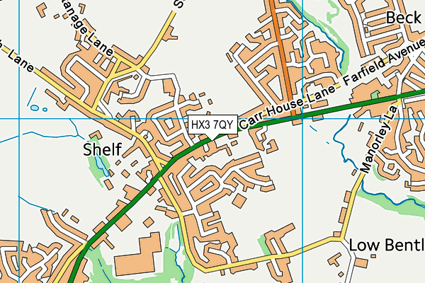 HX3 7QY map - OS VectorMap District (Ordnance Survey) HX3 7QY map - OS VectorMap District (Ordnance Survey)