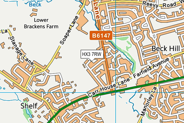 HX3 7RW map - OS VectorMap District (Ordnance Survey) HX3 7RW map - OS VectorMap District (Ordnance Survey)