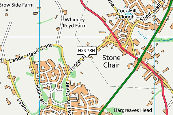 HX3 7SH map - OS VectorMap District (Ordnance Survey) HX3 7SH map - OS VectorMap District (Ordnance Survey)