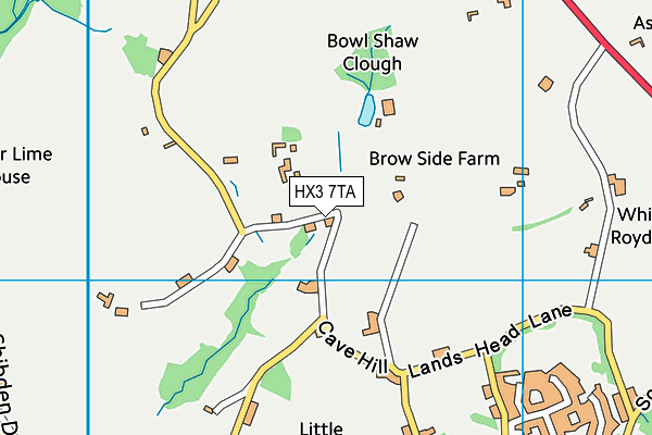 HX3 7TA map - OS VectorMap District (Ordnance Survey) HX3 7TA map - OS VectorMap District (Ordnance Survey)