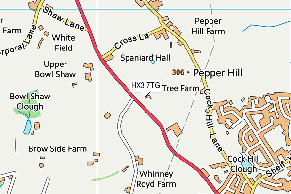HX3 7TG map - OS VectorMap District (Ordnance Survey) HX3 7TG map - OS VectorMap District (Ordnance Survey)