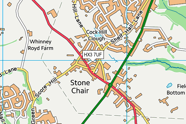 HX3 7UF map - OS VectorMap District (Ordnance Survey) HX3 7UF map - OS VectorMap District (Ordnance Survey)