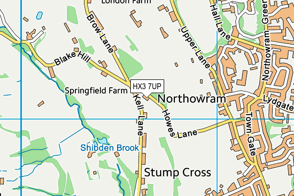 HX3 7UP map - OS VectorMap District (Ordnance Survey) HX3 7UP map - OS VectorMap District (Ordnance Survey)