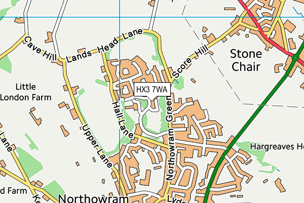 HX3 7WA map - OS VectorMap District (Ordnance Survey) HX3 7WA map - OS VectorMap District (Ordnance Survey)