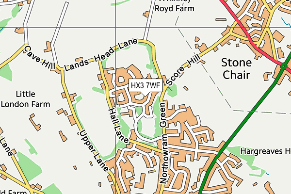 HX3 7WF map - OS VectorMap District (Ordnance Survey) HX3 7WF map - OS VectorMap District (Ordnance Survey)