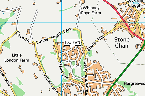 HX3 7WN map - OS VectorMap District (Ordnance Survey) HX3 7WN map - OS VectorMap District (Ordnance Survey)