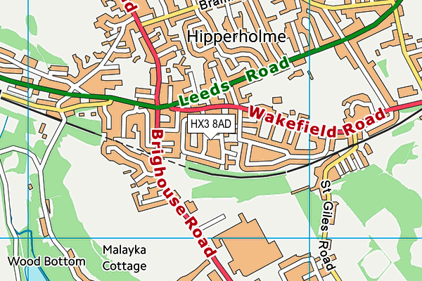 HX3 8AD map - OS VectorMap District (Ordnance Survey) HX3 8AD map - OS VectorMap District (Ordnance Survey)