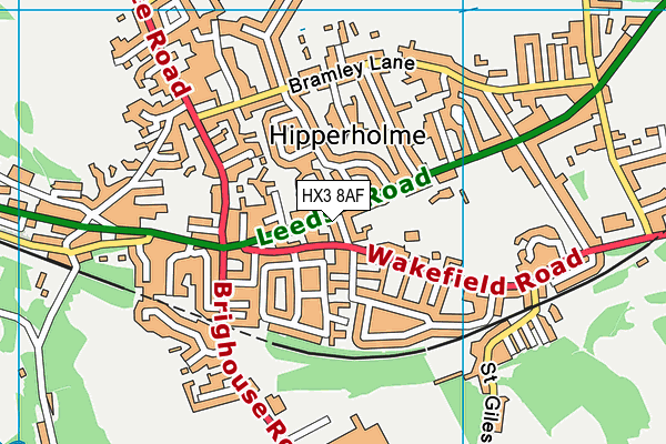 HX3 8AF map - OS VectorMap District (Ordnance Survey) HX3 8AF map - OS VectorMap District (Ordnance Survey)