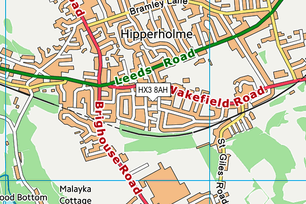 HX3 8AH map - OS VectorMap District (Ordnance Survey) HX3 8AH map - OS VectorMap District (Ordnance Survey)