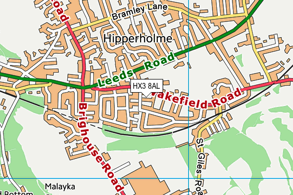 HX3 8AL map - OS VectorMap District (Ordnance Survey) HX3 8AL map - OS VectorMap District (Ordnance Survey)