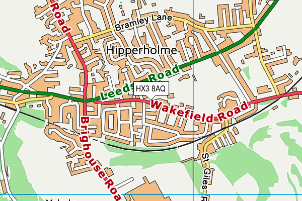 HX3 8AQ map - OS VectorMap District (Ordnance Survey)