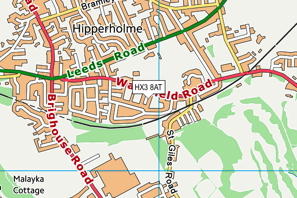 HX3 8AT map - OS VectorMap District (Ordnance Survey) HX3 8AT map - OS VectorMap District (Ordnance Survey)