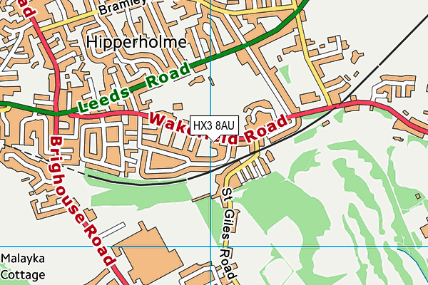 HX3 8AU map - OS VectorMap District (Ordnance Survey) HX3 8AU map - OS VectorMap District (Ordnance Survey)