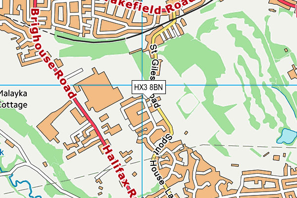 HX3 8BN map - OS VectorMap District (Ordnance Survey) HX3 8BN map - OS VectorMap District (Ordnance Survey)